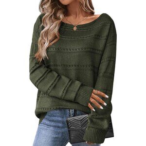 Womens Sweaters Cute Long Sleeve Off The Shoulder Pullover Tops Hollow Out Croch